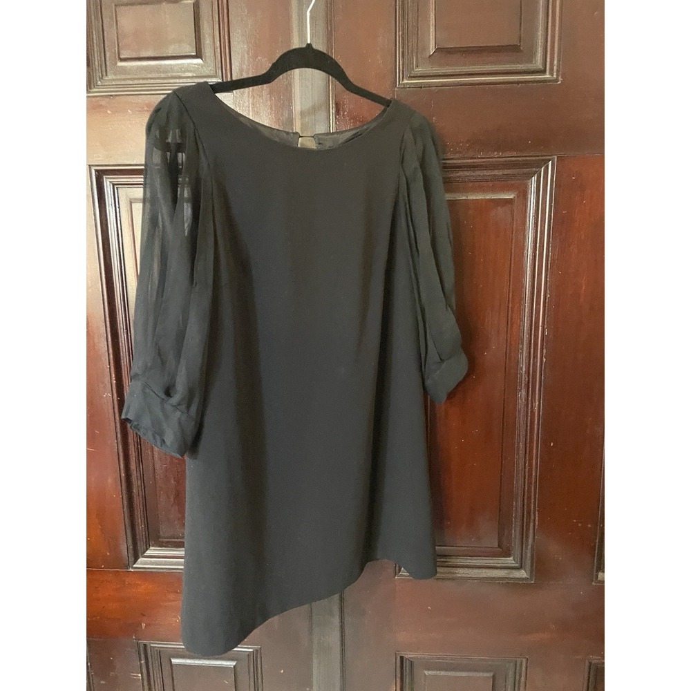 Kensie Black Shift DressWith Sheer Sleeves Size 4